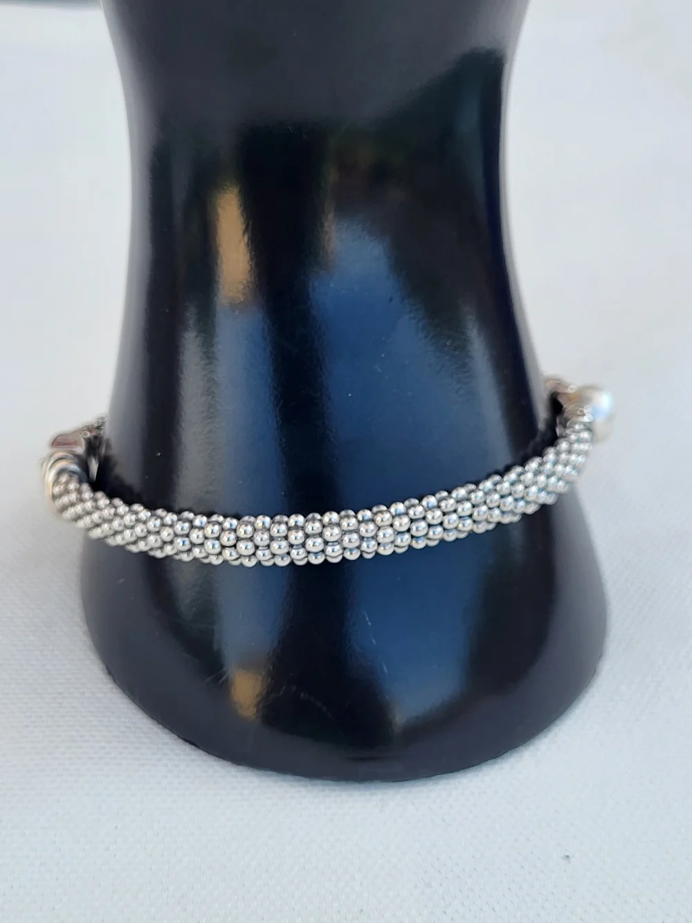 Lagos Luna Sterling Silver Pearl Caviar Bracelet - White Pearl.  #225b1